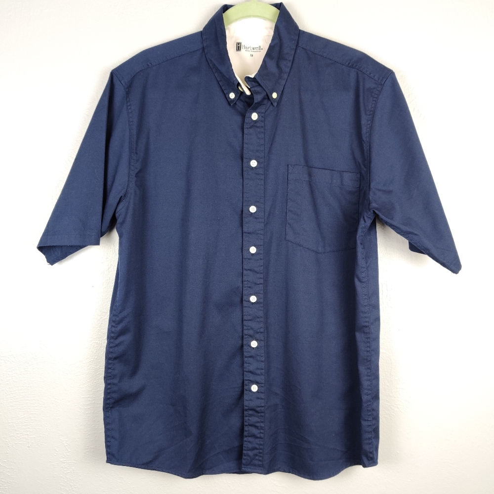 Hartwell Men's Navy Short Sleeve Button Down Shirt